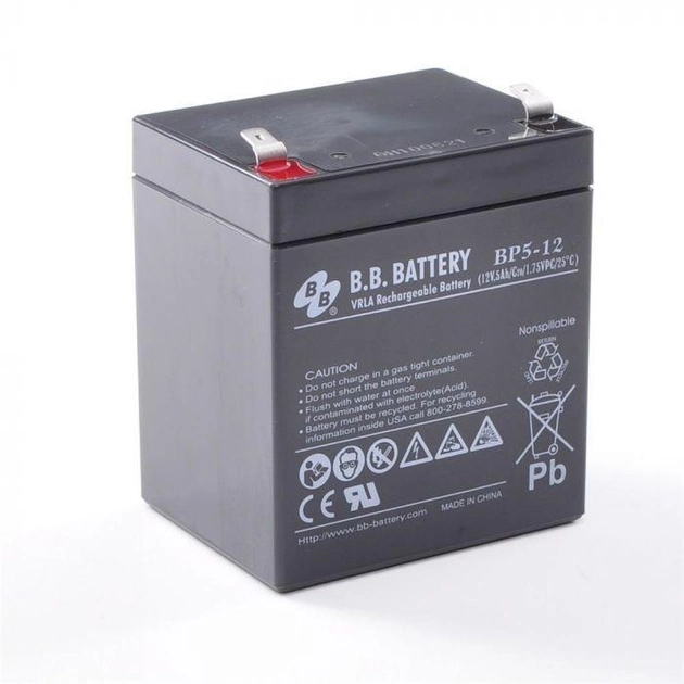 Акумулятор AGM BB Battery BP 5-12 12 V 5 Ah - изображение 1