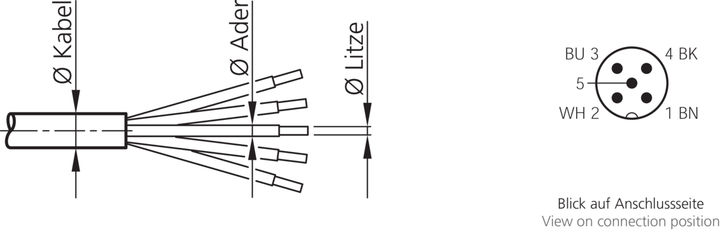 Коннектор M12/разборный/прямой/5-pin/вилка, 200019 BS-Z-12/5 Di-soric - изображение 3