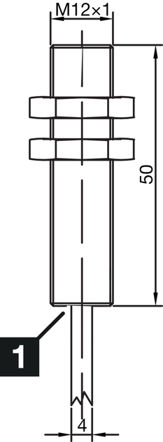 Індуктивний датчик М12, PNP, 200mA, NC, кабель 2м, Sn=4мм, 2000Hz, сх.50мм, 213285 INS-M12-B04PO-2C Di-soric - Фото 2 Індуктивний датчик М12, PNP, 200mA, NC, кабель 2м, Sn=4мм, 2000Hz, сх.50мм, 213285 INS-M12-B04PO-2C Di-soric - зображення 2