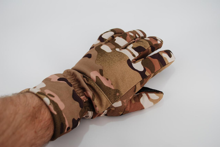 Тактичні теплі рукавички softshell 9100_XL_Multicam - зображення 1