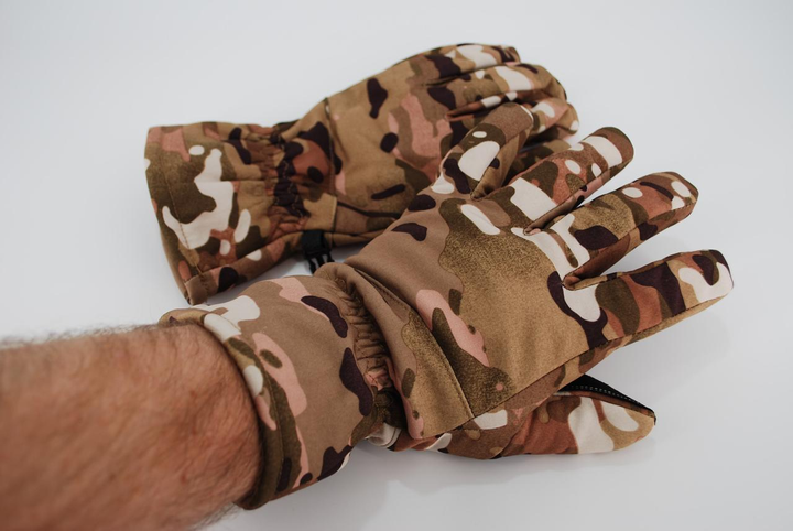 Тактичні рукавички теплі softshell 9100_L_Multicam - зображення 2
