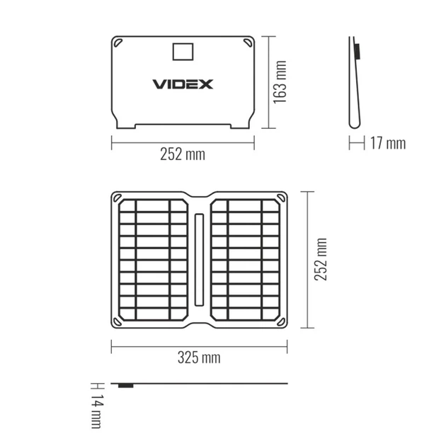 Портативний зарядний пристрій сонячна панель VIDEX VSO-F510UU 10W, складний - Фото 7 Портативний зарядний пристрій сонячна панель VIDEX VSO-F510UU 10W, складний - зображення 7