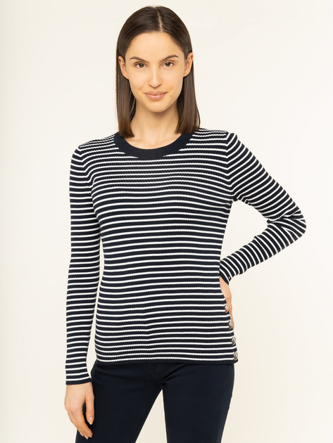 Sweter damski bawełniany Tommy Hilfiger Joelle C-Nk Swtr WW0WW27018 L Granatowy (8719861240457) - obraz 1