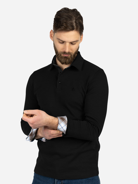 Koszulka polo męska z długim rękawem Vela Blu V22015N-999 XL Czarna (2000381923064) - obraz 2
