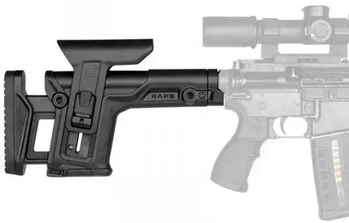 Приклад FAB Defense RAPS-С з регульованою щокою і потиличником без труби. чорний - зображення 2