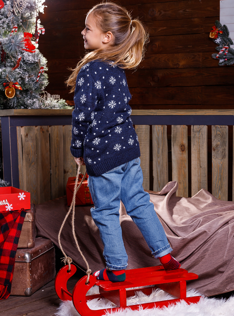 Детская новогодняя кофта из шерсти Бемби 7508 Tayfur 92 см Темно-синий ...