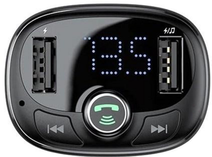Transmiter FM Baseus T-Typed Ładowarka samochodowa MP3 S-09A Czarna (CCTM-01) - obraz 2