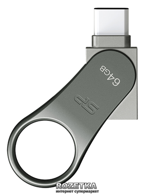 Флеш пам'ять USB Silicon Power Mobile С80 64GB Silver (SP064GBUC3C80V1S) - зображення 2