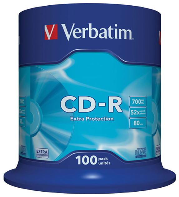 Verbatim CD-R 700 MB 52x Extra Cake Box 100 шт (43411) - зображення 1