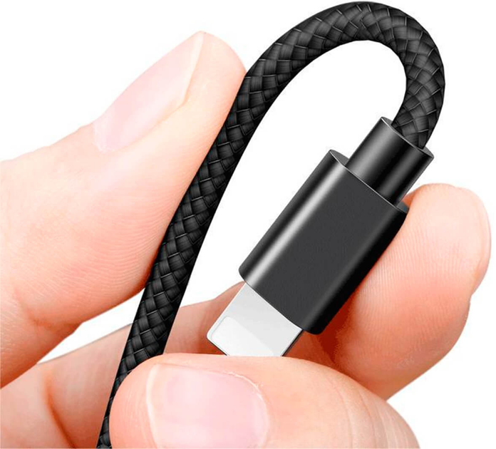Kabel Lightning Baseus Cafule - USB 2,0 m 1,5 A Czarny (CALKLF-CG1) - obraz 3