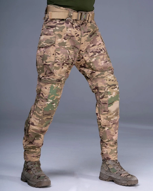 Тактические штурмовые штаны UATAC Gen 5.2 L Мультикам Степь с наколенниками - изображение 1