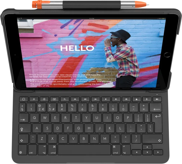 Etui na klawiaturę Logitech Slim Folio do iPada 10,2" 7. 8. 9. generacji, grafitowe (920-009480) - obraz 2