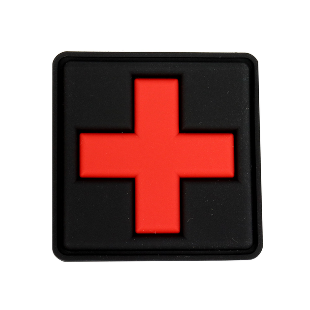 Патч из пластизоля “Красный крест” черный - изображение 1