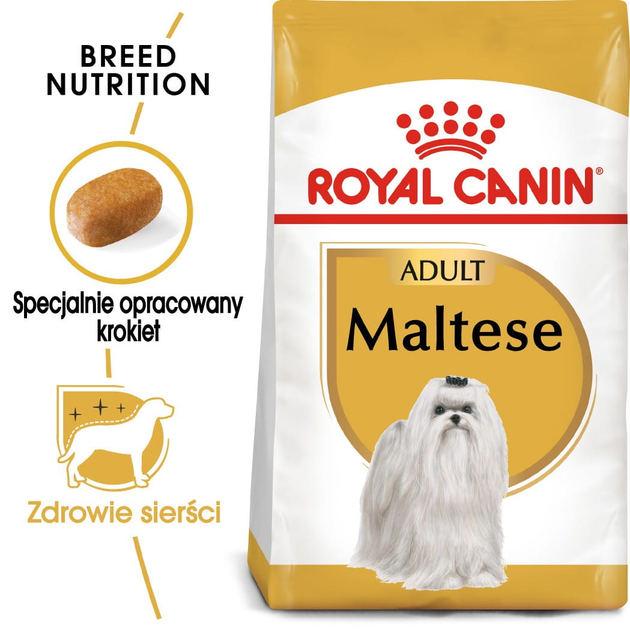 Sucha karma pełnoporcjowa dla dorosłych i starzejących się psów rasy maltańczyk Royal Canin Maltese Adult w wieku 10 miesięcy i starsze 500 g (3182550782180) (3995005) - obraz 3
