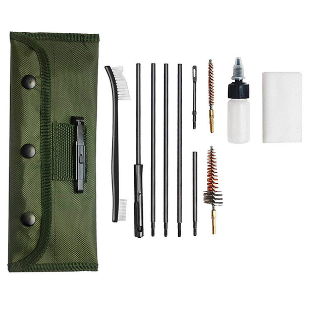 Набор для чистки оружия из 12 предметов в плотном кейсе раскладня кострукция Lesko GK13 - изображение 2