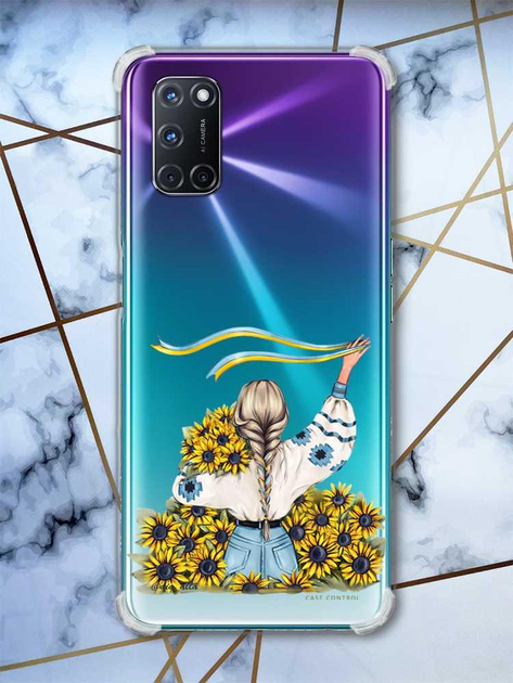 Прозрачный чехол с рисунком для Oppo A52/ A72/ A92 Девушка с лентой ...