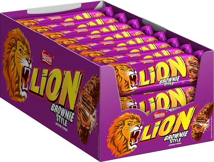Акція на Упаковка батончиків Lion Brownie зі смаком брауні 40 г х 24 шт від Rozetka