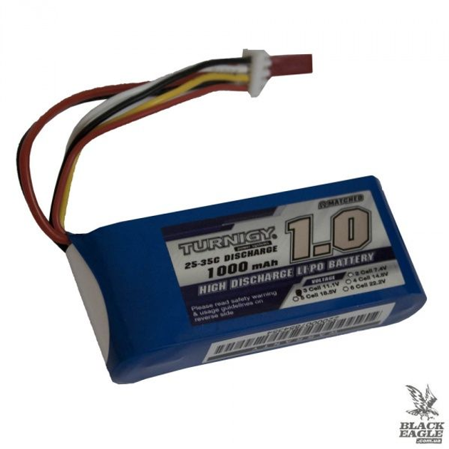 АКБ Turnigy LiPo 11.1v 1000mAh 25-35C - зображення 1