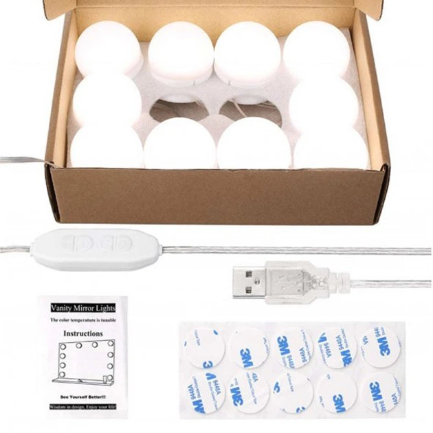 LED лампочки для гримерного зеркала 3 режима VANITY MIRROR LIGHTS 10 шт(670009) - изображение 3