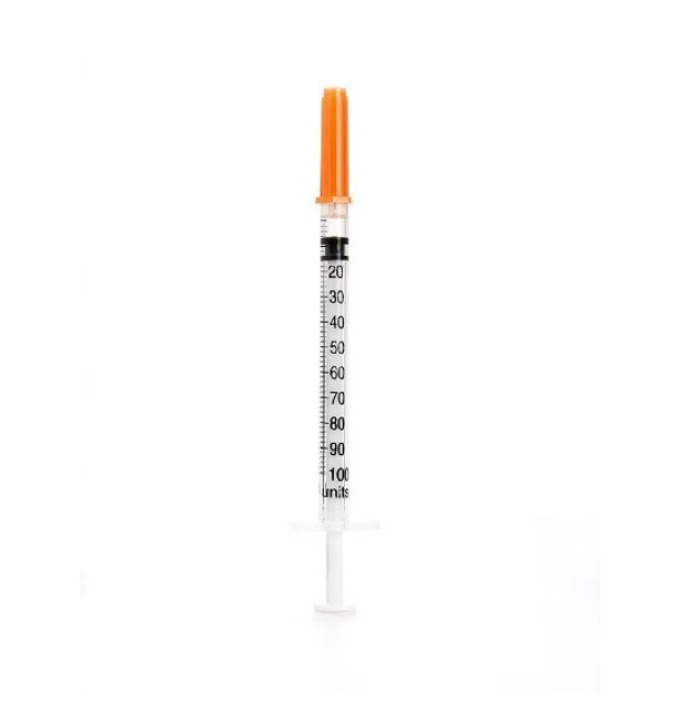 Шприц ін єкційний одноразового застосування "MEDICARE",1,0 мл, (інсуліновий U - 100, з голкою 0,30 х 8 мм) - зображення 1