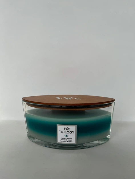 Ароматическая свеча Woodwick Ellipse Icy Woodland Trilogy 453 г - изображение 2