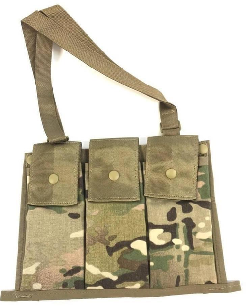 Подсумок тактический для трех магазинов М16, M4 Molle II Bandoleer Ammunition Pouch мультикам OCP - изображение 1