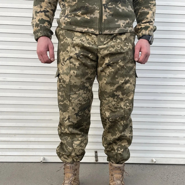 Тактичні штани ЗСУ військові армійські зимові вологостійкі Піксель розмір 54 - зображення 1