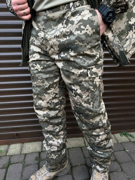 Тактичні штани ЗСУ військові армійські зимові піксель розмір 46 - зображення 1