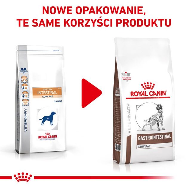 Sucha karma dla psów Royal Canin Gastro Intestinal Low Fat z ograniczoną zawartością tłuszczu na zaburzenia trawienia u psów 12 kg (3182550771177) (39321201) - obraz 3