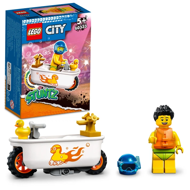 Zestaw klocków LEGO City Kaskaderski motocykl-wanna 14 elementów (60333)  - obraz 2