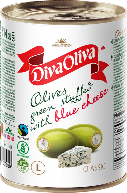 Оливки фаршированные Diva Oliva с голубым сыром 314 мл (5055448006980 ...