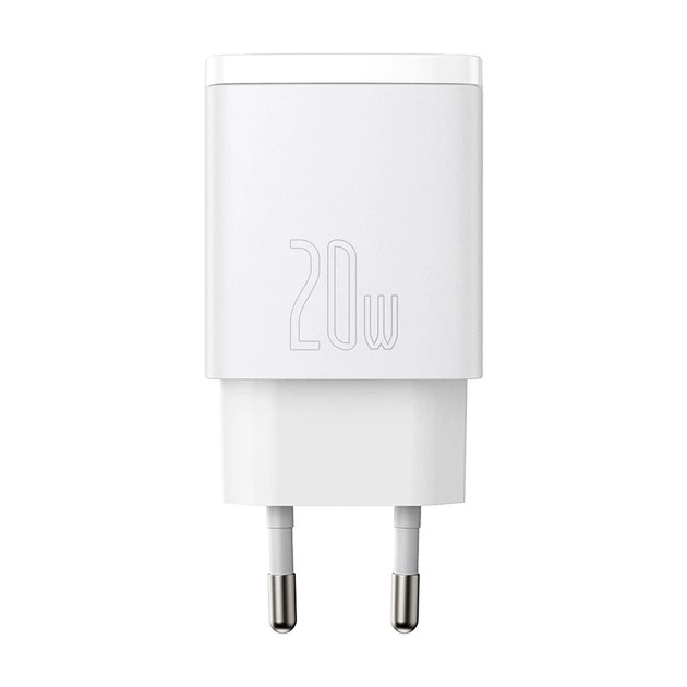 Мережевий зарядний пристрій Baseus Compact Quick Charger USB+Type-C 20W Білий (CCXJ-B02) - Фото 2 Мережевий зарядний пристрій Baseus Compact Quick Charger USB+Type-C 20W Білий (CCXJ-B02) - зображення 2