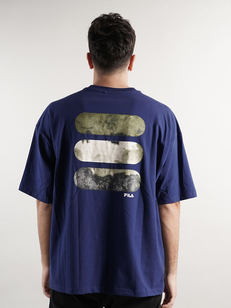T-shirt męski luźny Fila FAM0140-50016 XL Niebieski (4064556334015) - obraz 2