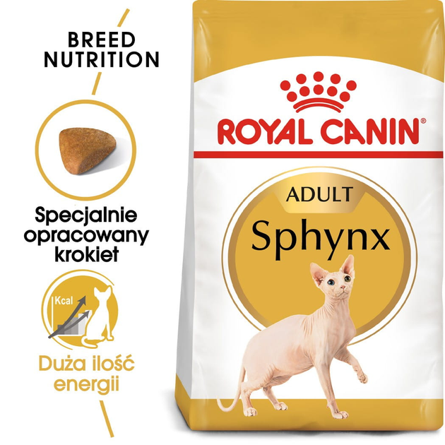 Sucha karma dla dorosłych kotów Royal Canin Sphynx Adult 10 kg (3182550758857) (2556100) - obraz 2