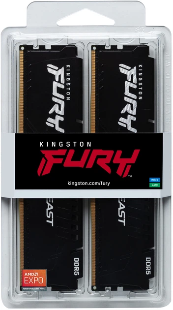 RAM Kingston Fury DDR5-5200 16384MB PC5-41600 (zestaw 2x8192) Beast AM5 1Rx8 czarny (KF552C36BBEK2-16) - obraz 5