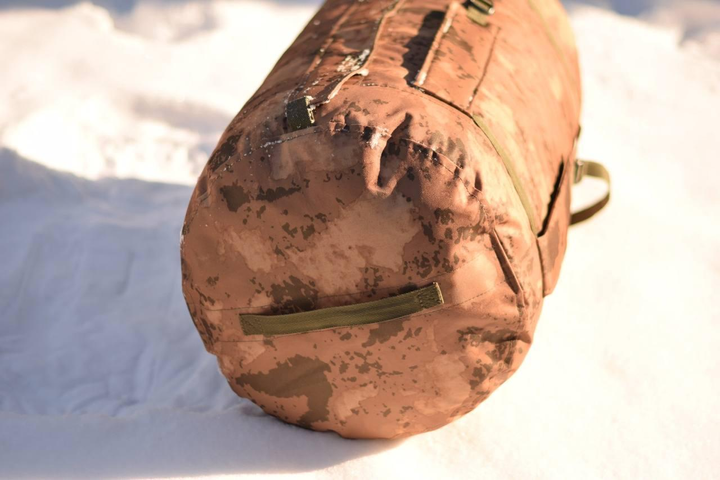 Тактический баул 120 литров армейский военный для ВСУ сумка рюкзак походный для передислокации цвет койот мультикам - изображение 2