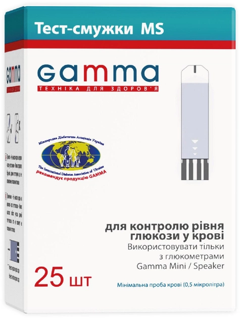 Тест-смужки GAMMA MS (25 шт) (7640143654963) - зображення 1