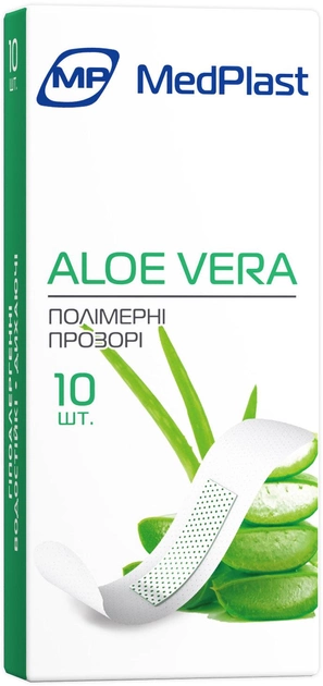 Набір пластирів першої медичної допомоги MedPlast Aloe Vera 1.9 см х 7.2 см 10 шт. (7640162324939) - зображення 1