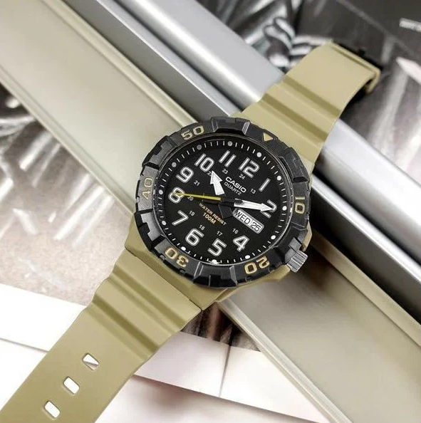 Наручний годинник Casio MRW-210H-5AVEF Чорний\Оливковий Дисплей Neo - зображення 2