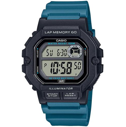 Мужские часы Casio WS-1400H-3AVEF Черный\Синий - изображение 2