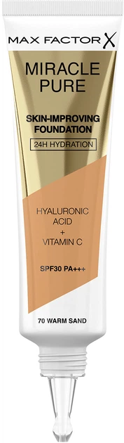 Podkład nawilżający Max Factor Miracle Pure w tubce 070 Ciepły piasek 30 ml (3616302638659) - obraz 2