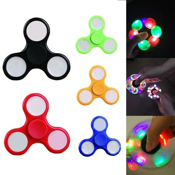 Светящийся спиннер (LED fidget spinner) - пластиковый с LED подсветкой красный - изображение 3