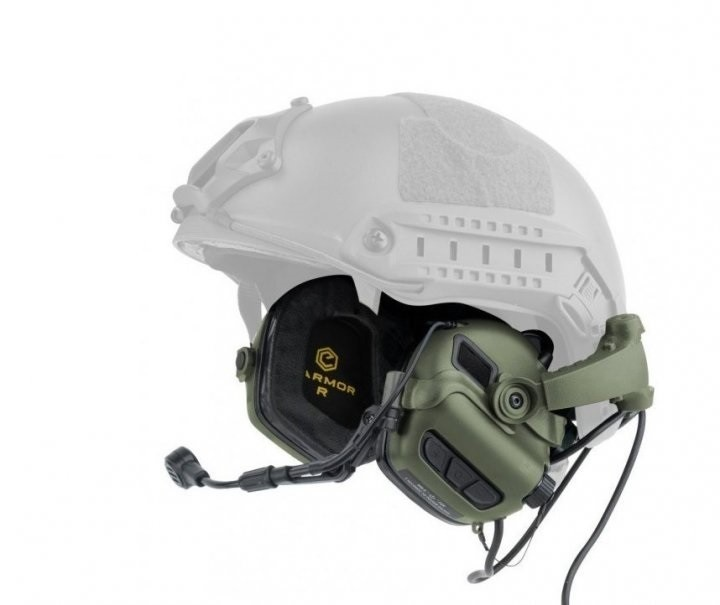 Активная гарнитура с дополнительным креплением на шлем Earmor M32X Mark 3 Foliage Green - изображение 1