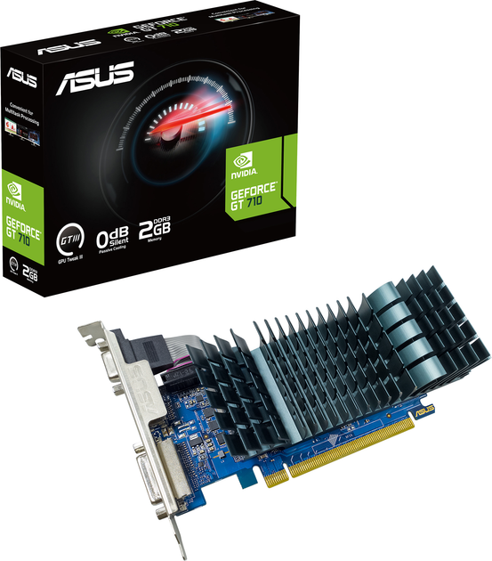Видеокарта Asus PCI-Ex GeForce GT 710 EVO 2GB DDR3 (64bit) (954/900) (VGA, DVI-D, HDMI) (GT710-SL-2GD3-BRK-EVO) - изображение 4