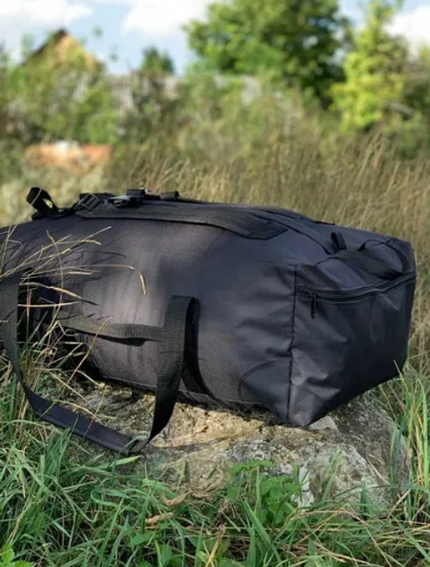 Баул 100 літрів армійський військовий ЗСУ тактичний сумка рюкзак 74*40*34 см похідний чорний - зображення 1