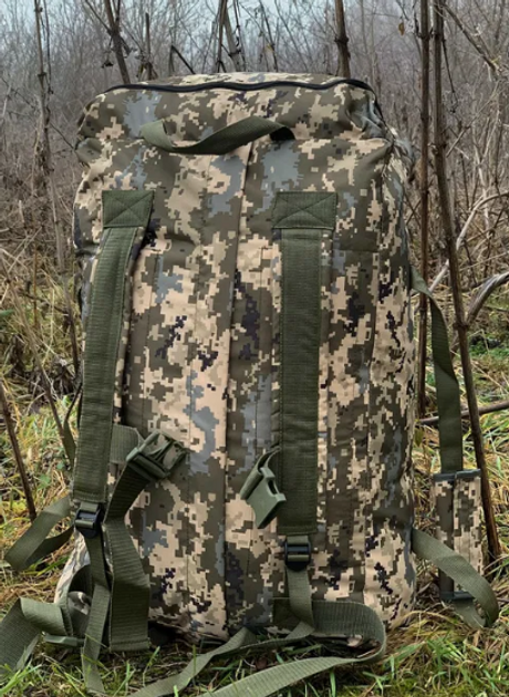 Баул 100 літрів армійський військовий ЗСУ тактичний сумка рюкзак 74*40*34 см похідний піксель - зображення 1