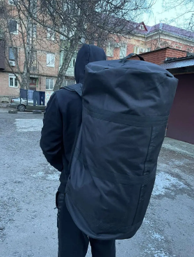 Сумка баул рюкзак баул військовий ЗСУ тактичний баул, баул армійський 120 л колір чорний - зображення 3
