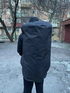 Сумка баул рюкзак баул військовий ЗСУ тактичний баул, баул армійський 120 л колір чорний - зображення 7