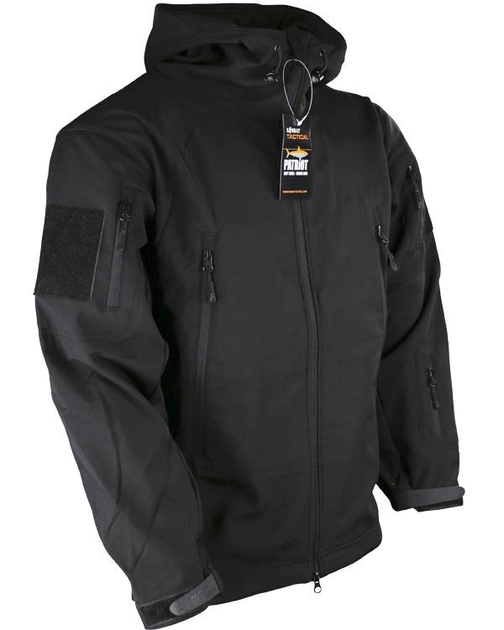 Куртка мужская тактическая KOMBAT UK военная с липучками под шевроны ВСУ Soft Shell XXXL черный (OPT-29461) - изображение 1