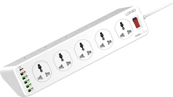 Сетевой удлинитель фильтр LDNIO SC10610 10 Розеток + 5 USB + 1 Type-C ...